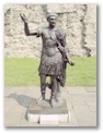 State of Augustus Caesar and the London Wall at Tower of London, London, England