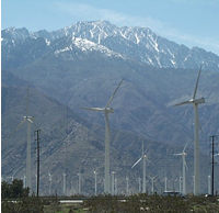 A variety of windmills at different heights are used to best utilize the wind current