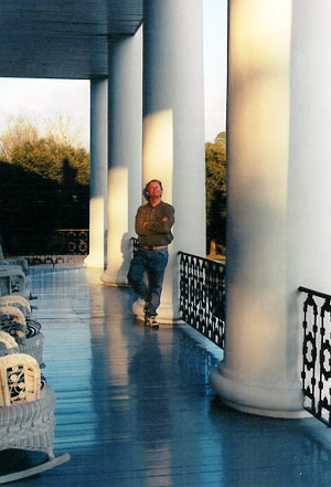 Tommy Ford, pictured among the columns of Dunleith for a recent feature on Natchez.