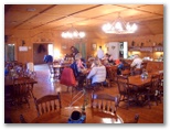 Guests visit during breakfast at the Running-R Guest Ranch, Bandera, Texas