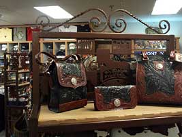 Leather purses and more can be found in the store