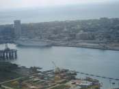 A view of the Galveston port, where another cruise ship comes in for guests to explore the island