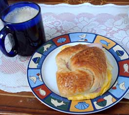 A Continental breakfast includes your choice of croissant, with kolache, cereal, and hot or cold beverages 