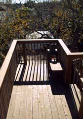 The top of the stairs provides a scenic overlook to relax, get a suntan, and unwind