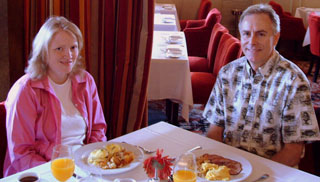 Enjoying breakfast in the BANK Restaurant at the Hotel ICON