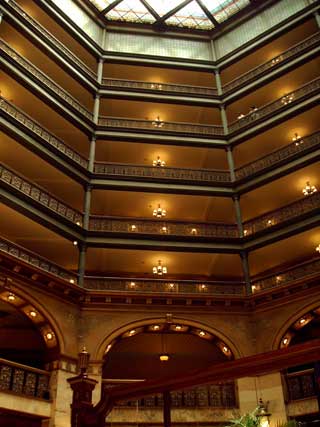 Interior of the Brown Palace Hotel in Denver where Presidents and royalty have stayed over the years