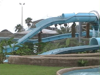 One of several tube chutes within Schlitterbahn Beach Waterpark